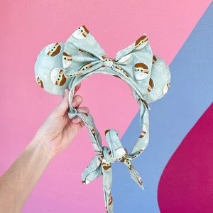 SALE Disney Star Wars Baby Yoda Grogu Bow Mouse Ears Tie-up Bonnet Headband